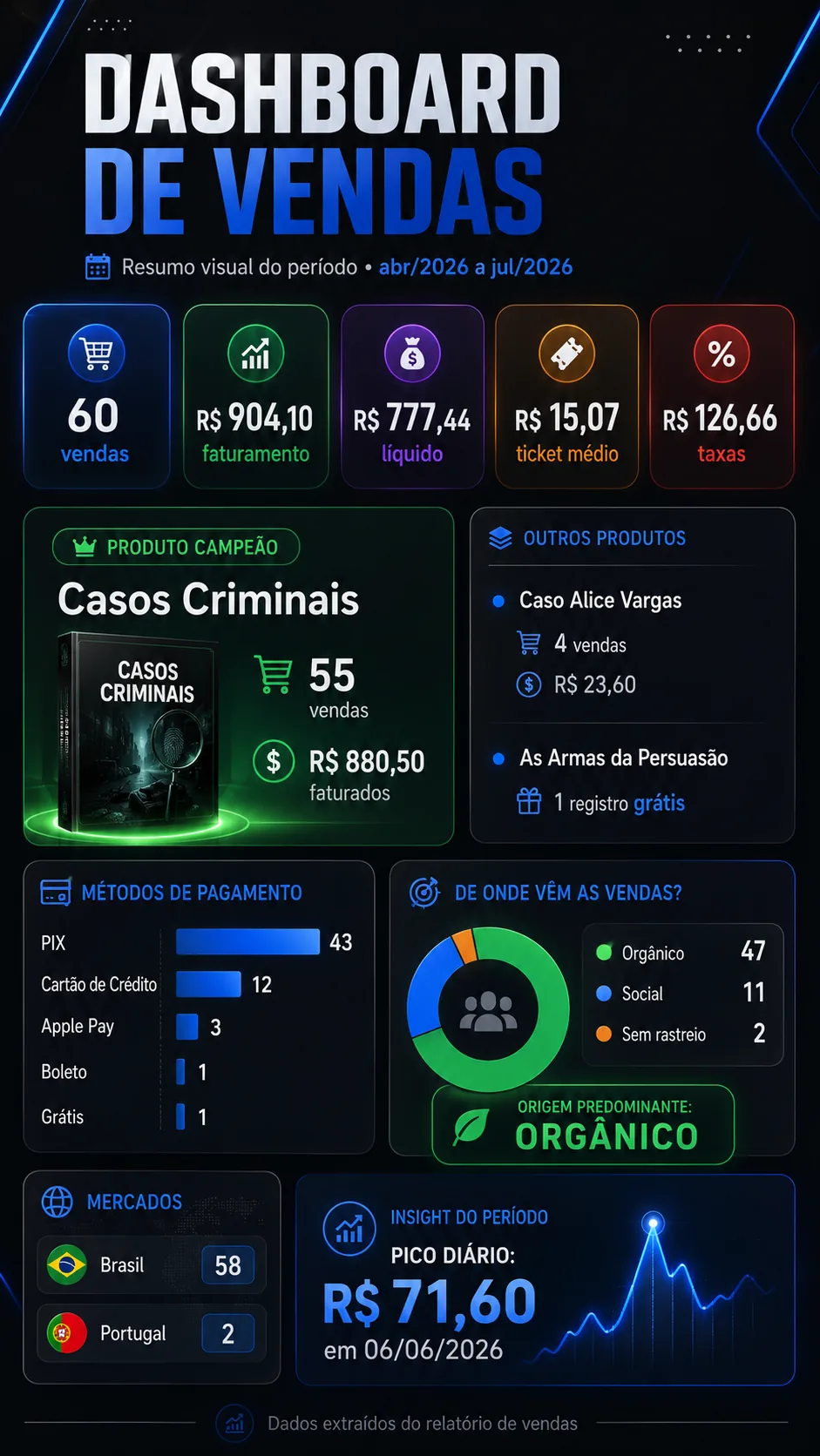 Resumo de vendas concluídas