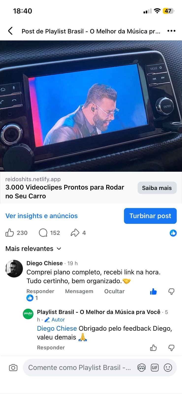 Depoimento de cliente 1